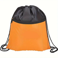Sac à cordon unisexe en polyester lavable avec impression personnalisée, motif lettres, poignée en corde, sac à dos de camping extérieur, logo personnalisé