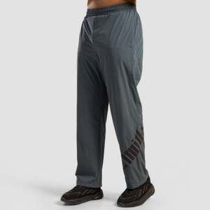 Pantalones de Vestir Gris Oscuro con Estampado de Pista de Carreras, Talla XL, Formales, Rectos, con Cremallera, Pliegues Decorativos, Lavado a Color, Estilo Holgado - Product Image 1