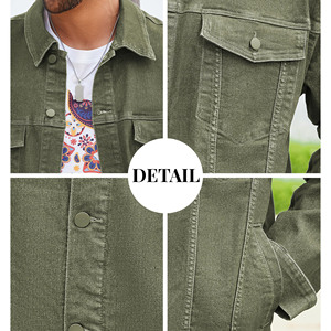 Chaqueta de Invierno Personalizada de Mezclilla para Hombre, Color Sólido, 100% Algodón, Corte Ajustado, Transpirable, Tela Lavada, Fabricante OEM ODM - Product Image 6