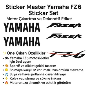 ชุดสติ๊กเกอร์ติดรถมอเตอร์ไซค์ยามาฮ่า FZ6 3D สำหรับตกแต่งและจัดแต่งสไตล์ - Product Image 2