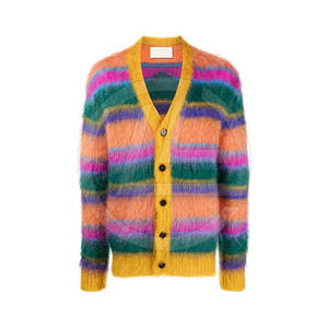 Pull en mohair pour homme avec ourlet et poignets côtelés pour un look élégant Pull en mohair de qualité supérieure avec tissu léger - Product Image 6