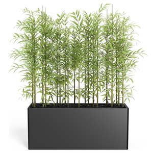 Jardinière carrée en acier galvanisé noir de 59 L, style américain, facile à assembler, bac à fleurs pour jardin, installation rapide en extérieur et en intérieur - Product Image 1
