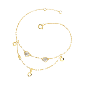 Pulsera de cadena doble de estilo Vintage chapada en oro y plata auténtica de alta calidad de joyería de Calista de lujo con forma geométrica para regalo - Product Image 4