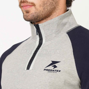 Pull à fermeture éclair quart de coton mélangé pour unisexe coupe confortable avec tissu respirant de haute qualité - Product Image 5