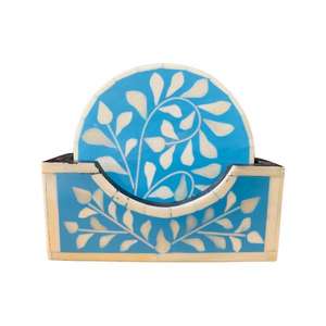 Posavasos con incrustaciones de fregona para el hogar con incrustaciones de madreperla, posavasos para bebidas de té con posavasos de resina de madera inteligente, Decoración de mesa - Product Image 3