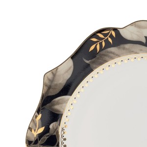 Événements En Gros Assiette En Céramique Élégance 10 pouces Plat Porcelaine Chargeur Assiettes Noir Gris Mariage Assiette À Dîner Cadeau De Pendaison De Crémaillère - Product Image 3