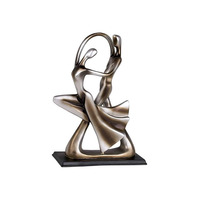 La peur arrivée sculpture décorative en aluminium de table sculpture de couleur argent humain avec support en bois pour la décoration de fête