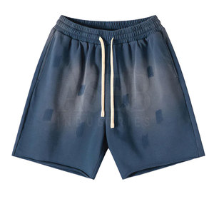Pantalones cortos desgastados ligeros al por mayor estilo callejero cintura elástica cómoda venta en línea hecha de algodón - Product Image 1