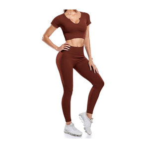 Conjuntos de yoga sin costuras de cintura alta de secado rápido para mujer de gama alta al por mayor en patrón sólido nueva ropa de yoga - Product Image 3
