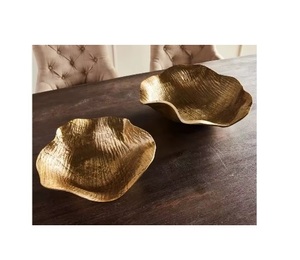 Bol de luxe décoratif en métal plaqué or coulée artisanale nouvelle collection pour les occasions de fête bol de service pour les dattes fruits secs - Product Image 1