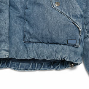 Veste matelassée en denim lourd sur mesure en gros, sans capuche, pour homme, automne, surdimensionnée, matelassée, avec poches, imperméable - Product Image 5