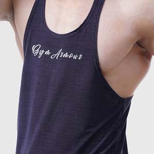 Solid <b>Flex</b> Fit Tank Dark Grey Breathable Fitness Wear Hood for Gym Workout Training XL Made Polyester Cotton Muscle Print Design - Product Image 3