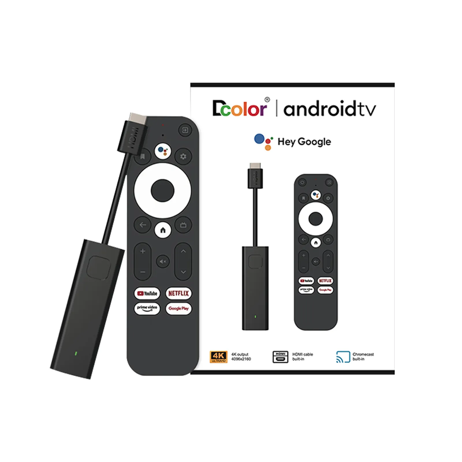 ТВ-стик Boxput DCOLOR GD1 с двойным Wi-Fi BT5.0 AV1, сертифицированный Google Smart Fire Tv Stick Atv Amlogic S905y4 Android 11 2,4G 5G