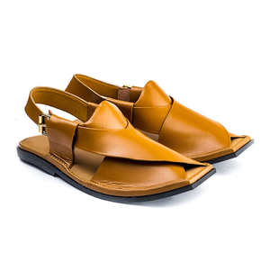 Chaussures pour hommes peshawari chappal de première qualité faites à la main en cuir pur design traditionnel élégant semelle souple mode en gros - Product Image 2