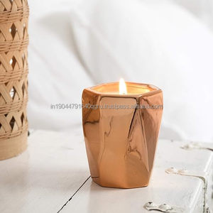 Luxury Geometrical Custom Logo Gold Metal Jar Candle in Affordable Price - Product Image 3