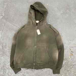 Sweat-shirt streetwear en coton French Terry délavé à l'acide, logo personnalisé vintage, surdimensionné, délavé à la pierre, effet soleil délavé - Product Image 3