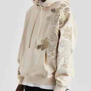 Sudadera con capucha para hombre de ajuste regular de peso pesado de algodón 100% con impresión personalizada y sudadera de otoño bordada - Product Image 6