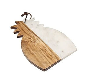 Nouvelle arrivée de planche à découper en bois avec doublure en marbre fait à la main véritable utilisation de restaurant d'hôtel qualité supérieure la plus vendue - Product Image 4