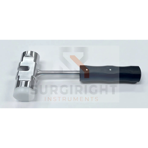 Mallet SLOTTED Cabeza de 9 pulgadas W Tapa de nailon reemplazable Cabeza de 1lb Mango ergonómico Delrin negro de Surgiright Instruments - Product Image 1
