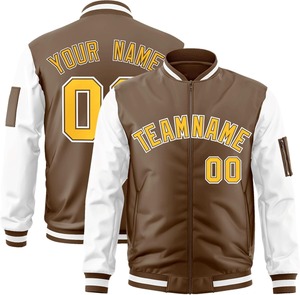 เสื้อแจ็กเก็ตมีแขนเสื้อแจ็กเก็ตบอมเบอร์เสื้อแจ็กเก็ตบอมเบอร์ทีมโลโก้ตามสั่ง - Product Image 1