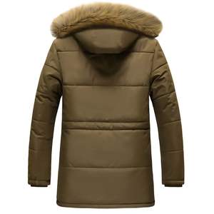 Manteau d'hiver mi-long personnalisé avec doublure en polaire Veste à capuche épaisse Zip complet Manteau d'hiver décontracté pour hommes avec plusieurs poches - Product Image 2