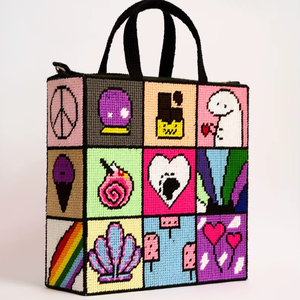 กระเป๋าถือทำมือจากแก้วหลากสี MS Handicraft พร้อมหูหิ้ว กระเป๋าถือลำลอง งานฝีมืออินเดีย รูปทรงตามสั่ง กระเป๋าทรงบาแกตต์ - Product Image 1