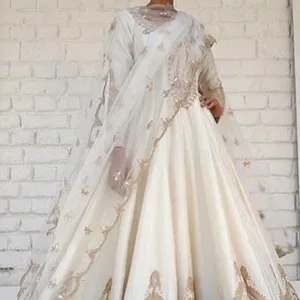 TRENDY---INDIAN和巴基斯坦令人惊叹的扎多西刺绣在阿纳卡利，裤子连衣裙，适合派对服装 = 2023