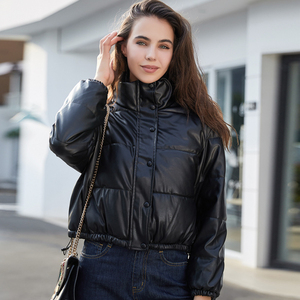 Chaqueta acolchada cálida para mujer, abrigo recortado, chaqueta acolchada con relleno caliente, nueva Chaqueta corta, cuello levantado, cierre de cremallera - Product Image 2