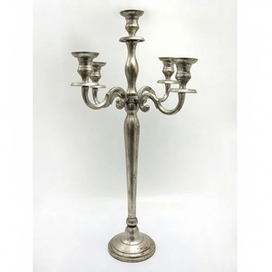 Candélabre sur pied en métal à 5 bras, finition dorée, personnalisé, pour la décoration de la maison, des mariages et de Noël - Product Image 3