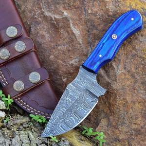 Couteau de chasse fait main en acier Damas taille personnalisée modèle S31 avec manche en bois bleu pour Camping Support OEM - Product Image 2