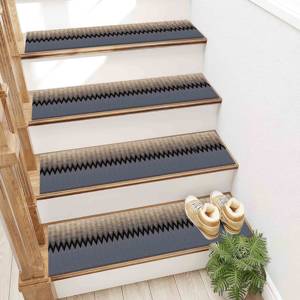 Tapis imprimé : design Kilim moderne, bleu et beige, facile à nettoyer, tapis d'entrée - Product Image 2