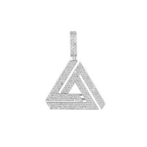 Pendentif en diamant de fête, brille et se démarque du lot, pendentif en diamant MOISSANITE VVS avec finition plaquée or blanc, style hip-hop - Product Image 2