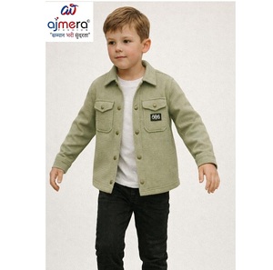 Veste en velours côtelé pour garçons Ajmera, couleur olive vert uni, élégante, décontractée, tenue d'hiver confortable, vêtement tendance pour enfants - Product Image 1