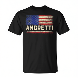 T-Shirt con Nome Andretti e Bandiera Americana, Abbigliamento Promozionale per Riconoscimento del Nome - Product Image 2