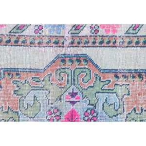 Alfombra Turca Vintage de 1.5x6.9 pies, Alfombra de Lana Azul con Diseño de Patchwork y Base de Látex, Decoración Ecológica para el Hogar - Product Image 5