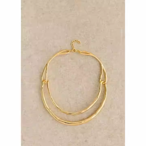 Collar de cobre moderno para mujer, joyería geométrica minimalista, cadena colgante hecha a mano elegante, accesorio de moda contemporáneo Simple - Product Image 4