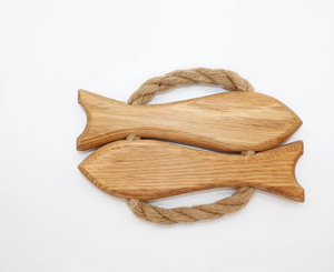 Dessous de plat en bois de meilleure qualité Sous-verres d'ustensiles de cuisine Pots et dessous de plat en forme de poisson faits à la main - Product Image 6