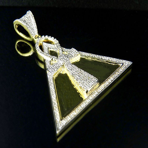 Triangle Design <b>Cross</b> Style Pendant With Moissanite Diamond Iced Out S925 <b>Silver</b> Hip Hop Jewelry For <b>Men</b> - Product Image 1