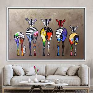 ผ้าใบพิมพ์: งานศิลปะม้าลายที่มีชีวิตชีวา, ศิลปะบนถนนแนวนามธรรมที่ทันสมัย, 1P: กรอบสีขาว - Product Image 1