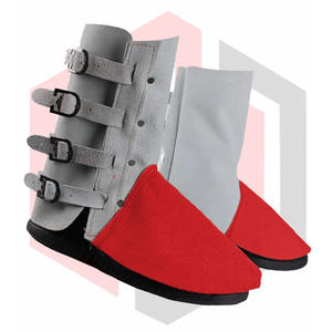 รองเท้าหุ้มขาหนังวัวแยกสีระบายอากาศได้ดีอุปกรณ์ป้องกันความปลอดภัยทางอุตสาหกรรมแบบมืออาชีพปรับแต่งสีได้ - Product Image 2