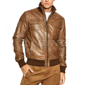 Veste en cuir durable pour homme avec fermeture éclair lisse et plusieurs poches conçue pour un confort quotidien Veste en cuir pour homme moderne - Product Image 2