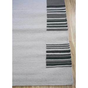 Alfombra de Lana Tejida Plana Indusbar ADWL-18, Gris y Negro a Rayas, Estilo Kilim Abstracto, para el Hogar, Pasillo, Alfombra Rectangular de Yute para el Suelo del Hogar - Product Image 4