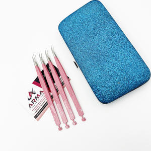 Pince à épiler professionnelle d'extension de cils en acier inoxydable d'isolation à 45 degrés de haute qualité - Product Image 6