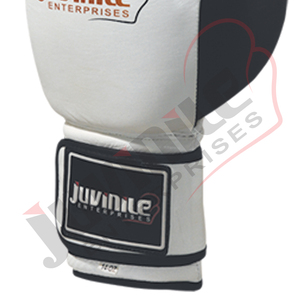 ถุงมือชกมวยหนังแท้แบบสวมเต็มนิ้วสีขาว - Product Image 4