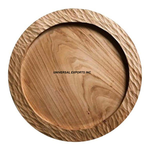 Placa de cargador de madera decorativa Diseño atractivo Hecho a mano debajo de la placa Tamaño personalizado Placa de cargador de madera elegante - Product Image 5
