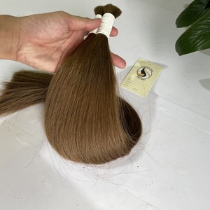 Extensiones de cabello humano 100% a la moda, pelo lacio y sedoso de Color marrón, pelo sin procesar camboyano vietnamita a granel, novedad - Product Image 5
