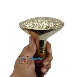 Bastón de Madera con Mango de Latón, Estilo Moderno Vintage, Chapado en Oro, Hecho a Mano, Bastón Duradero - Product Image 1