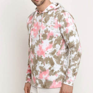 เสื้อฮู้ดดี้ผู้ชายไซส์ใหญ่ขายดี ผลิตตามสั่ง MOQ ต่ำ เสื้อฮู้ดดี้ผู้ชายแบรนด์ส่วนตัว เสื้อฮู้ดดี้ลายมัดย้อมแบบซับลิเมชั่น - Product Image 6