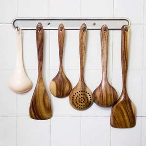 Awesome Spatula <b>Set</b> Non Stick Cooking <b>Spoons</b> <b>Wooden</b> For Kitchen Crockery <b>Set</b> Of 5 <b>Spoon</b> kitchenware Dinner Serving Tabletop <b>set</b> - Product Image 4
