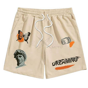 Vente chaude Hommes Lettre Graphique Imprimer Cordon De Serrage Taille Respirant Active Track Shorts Impression De Lettres Personnalisée - Product Image 1